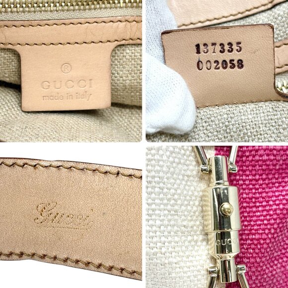 GUCCI Vintage Jackie Stripe Multicolor Shoulder Hobo Bag Handbag Beige [106050] - Picture 14 of 14